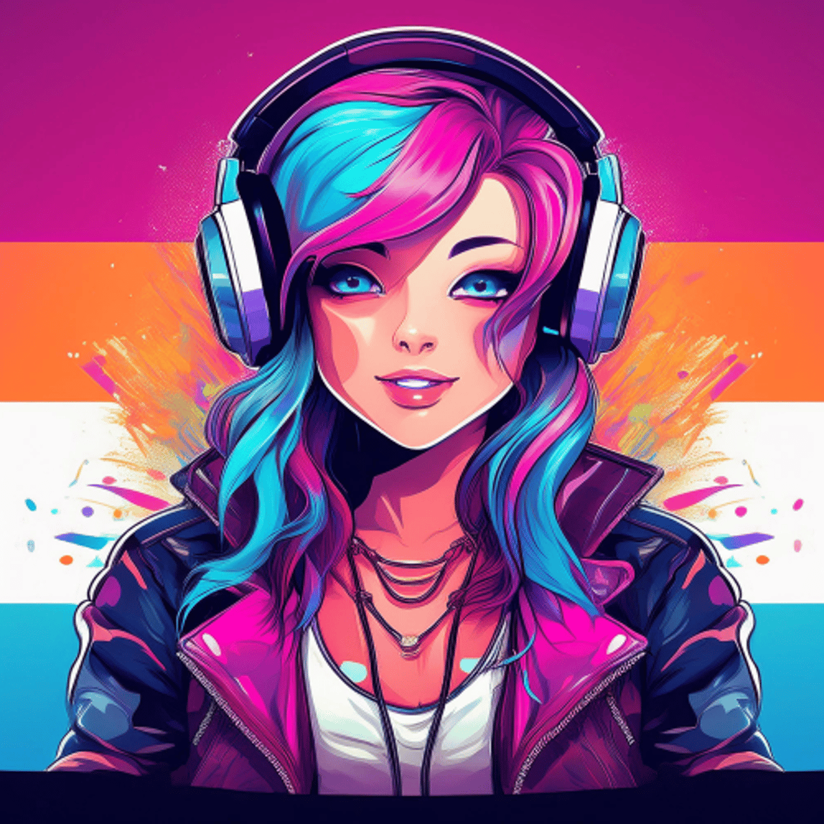 VJ Vicki neon artwork